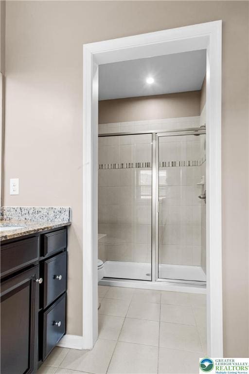 2324 Raya Way, Easton, PA 18045 - bathroom featuring vanity, tile patterned floors, and a shower stall