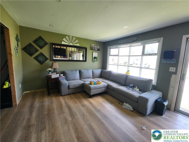 2840 Roosevelt St, Bethlehem Twp, PA 18020 - living room with wood finished floors and plenty of natural light