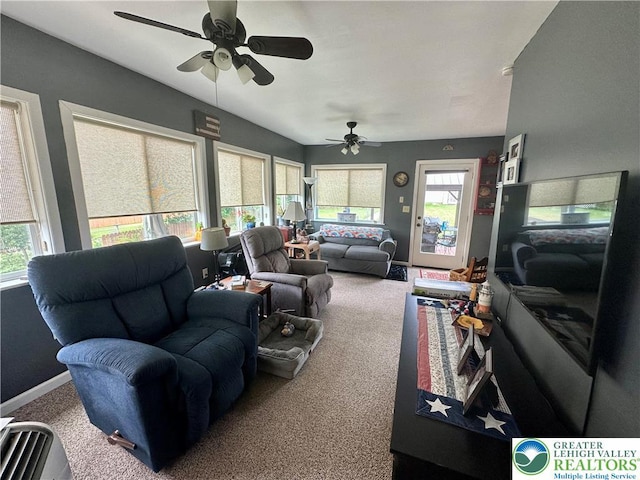 218 3rd, Lehighton Boro, PA 18235 - carpeted living area with a ceiling fan