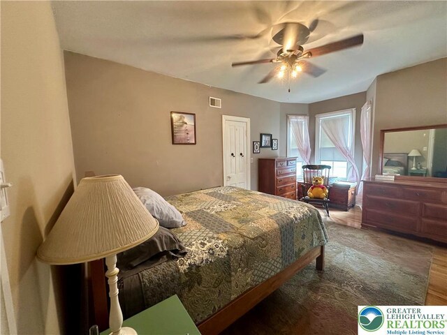 218 3rd, Lehighton Boro, PA 18235 - bedroom with wood finished floors and a ceiling fan