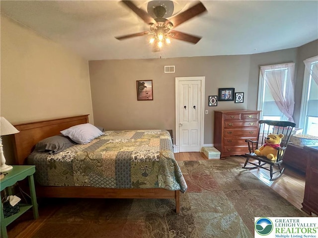 218 3rd, Lehighton Boro, PA 18235 - bedroom with wood finished floors and a ceiling fan
