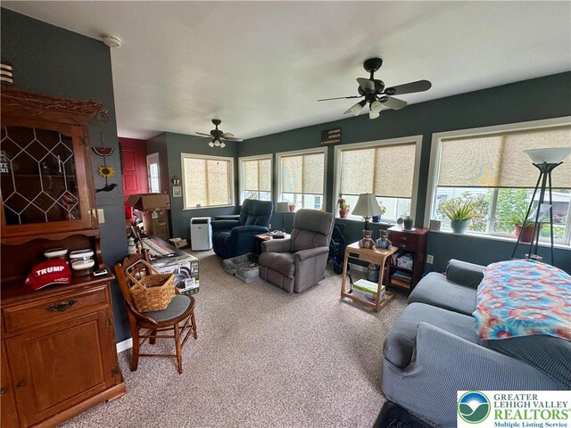 218 3rd, Lehighton Boro, PA 18235 - living room featuring a ceiling fan and carpet floors