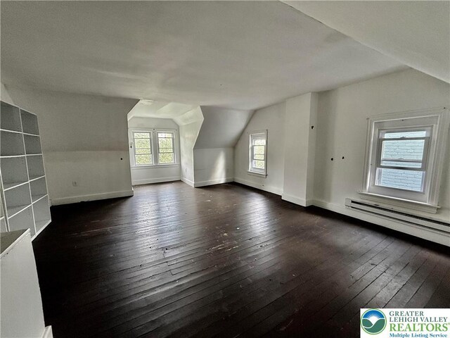 926 Delaware Ave, Fountain Hill Boro, PA 18015 - bonus room featuring vaulted ceiling, dark wood-type flooring, and plenty of natural light
