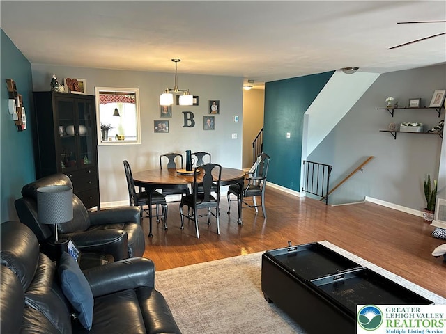 359 2nd, Alburtis Boro, PA 18011 - dining area featuring wood finished floors and stairway