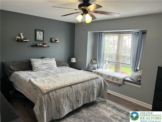 359 2nd, Alburtis Boro, PA 18011 - bedroom with wood finished floors and a ceiling fan