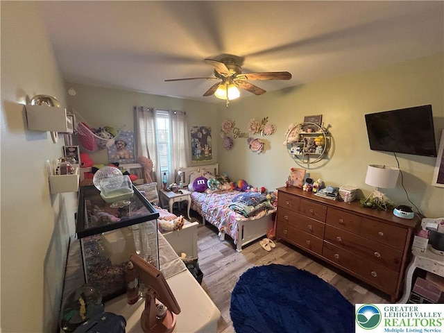 359 2nd, Alburtis Boro, PA 18011 - bedroom featuring wood finished floors and a ceiling fan