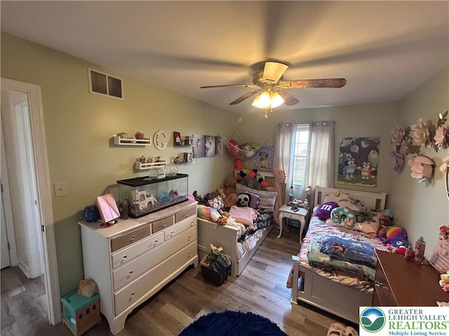 359 2nd, Alburtis Boro, PA 18011 - bedroom with wood finished floors and ceiling fan
