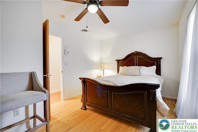 303 Lakefield Ter, Jackson Twp, PA 18360 - bedroom with light wood-style flooring and ceiling fan