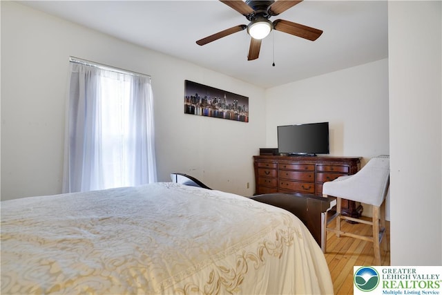 303 Lakefield Ter, Jackson Twp, PA 18360 - bedroom with hardwood / wood-style floors and ceiling fan