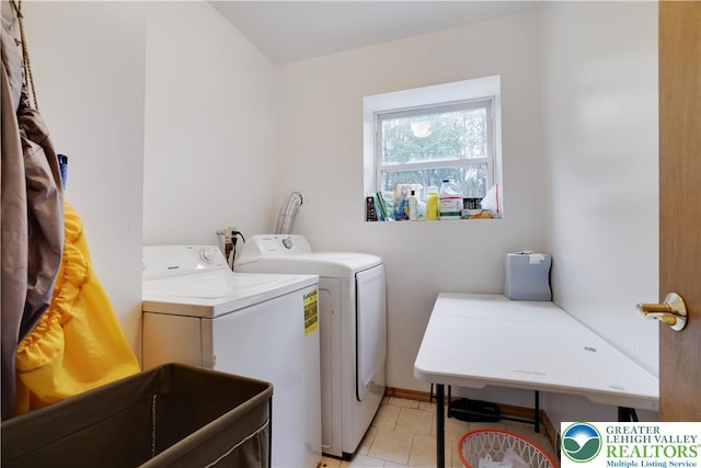 303 Lakefield Ter, Jackson Twp, PA 18360 - laundry room with washer and dryer and light tile patterned flooring