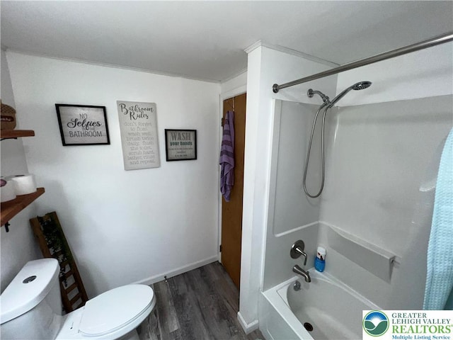 532 6th St, Whitehall Twp, PA 18052 - bathroom with wood finished floors and shower / bath combination