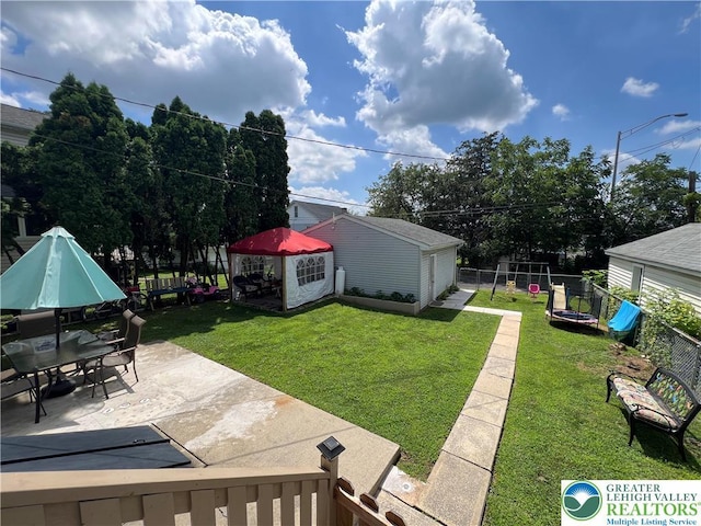 532 6th St, Whitehall Twp, PA 18052 - fenced backyard featuring a patio area and an outbuilding