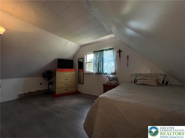 532 6th St, Whitehall Twp, PA 18052 - bedroom with lofted ceiling and wood finished floors