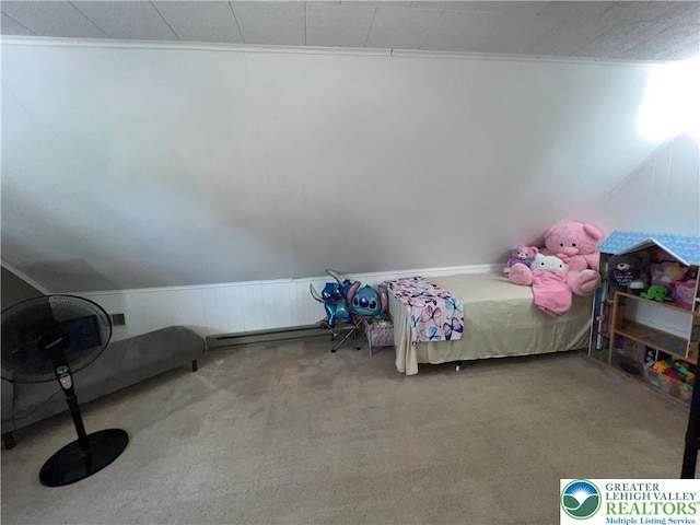 532 6th St, Whitehall Twp, PA 18052 - carpeted bedroom featuring crown molding and a baseboard radiator