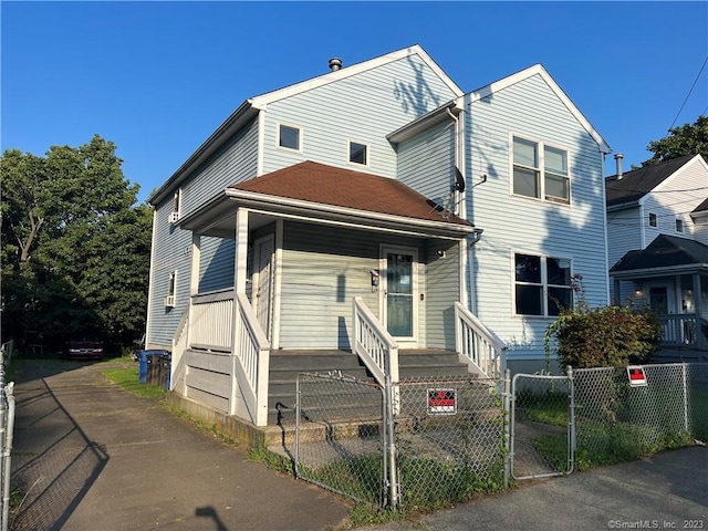 view of front of house with covered porch