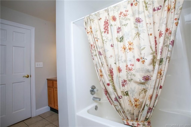 277 Ashley Falls Rd, North Canaan, CT 06018 - bathroom with shower / bath combination with curtain and tile flooring
