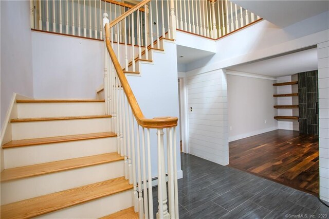 277 Ashley Falls Rd, North Canaan, CT 06018 - stairway with dark wood-type flooring