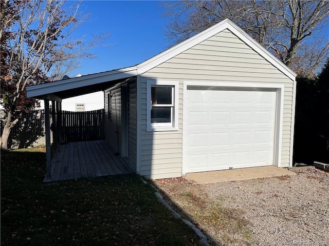 view of garage