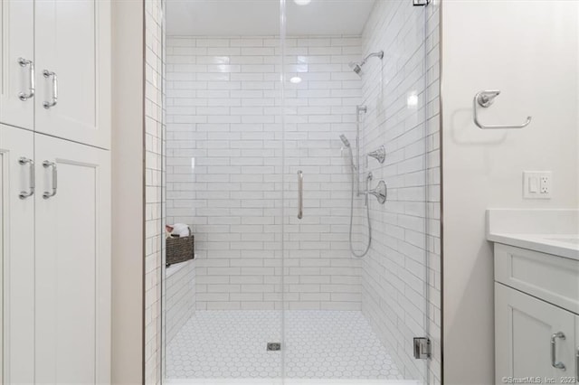 66 High St Unit 55, Guilford, CT 06437 - full bathroom with a shower stall and vanity