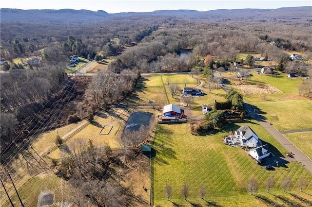 aerial view with a rural view