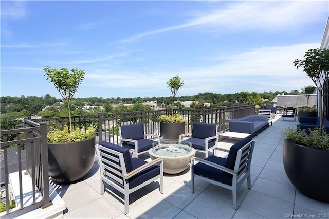 view of terrace featuring an outdoor hangout area