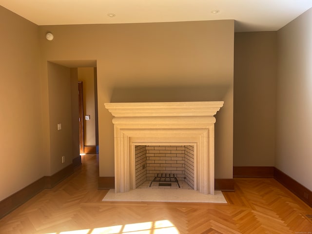 interior space featuring light parquet flooring