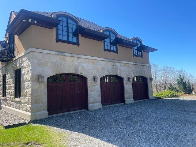 view of french country inspired facade