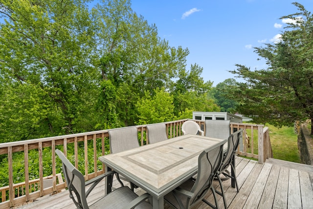 view of wooden deck