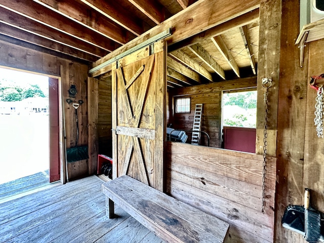 view of horse barn