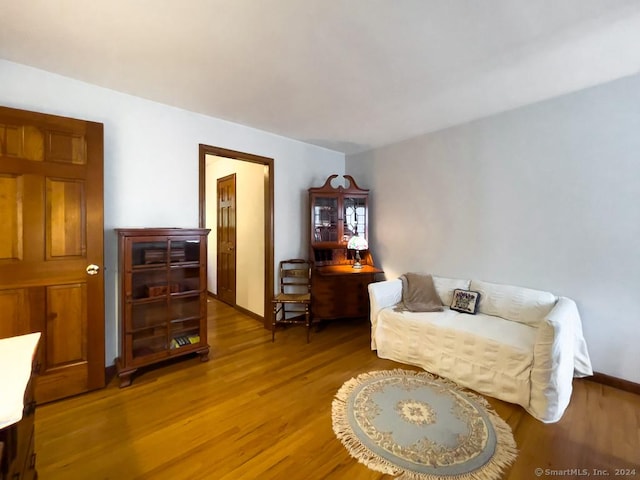 sitting room featuring hardwood / wood-style floors