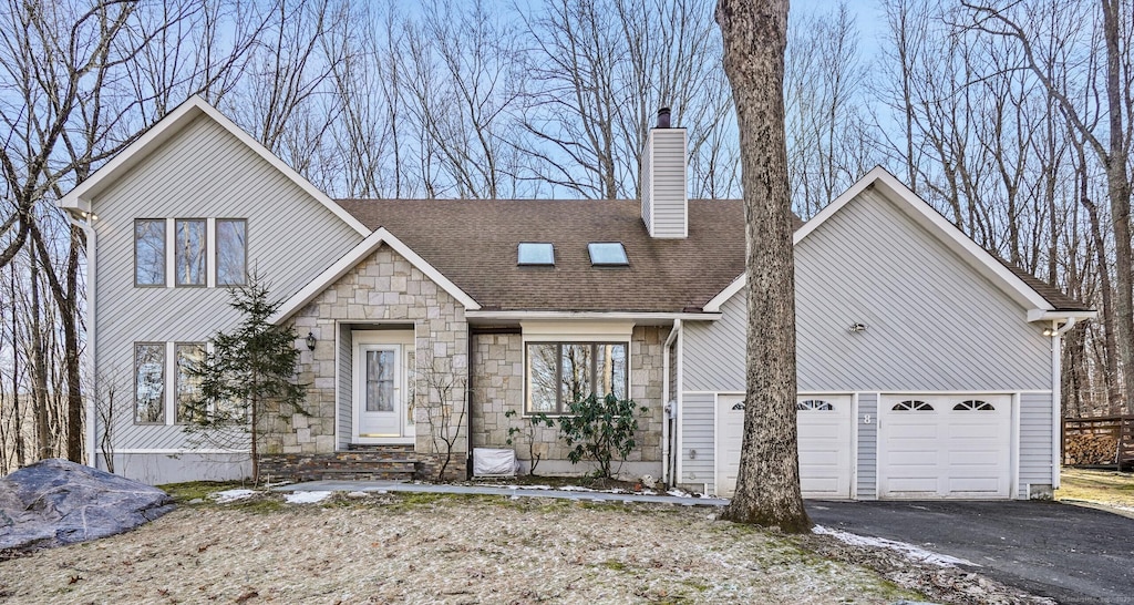 view of front of house with a garage