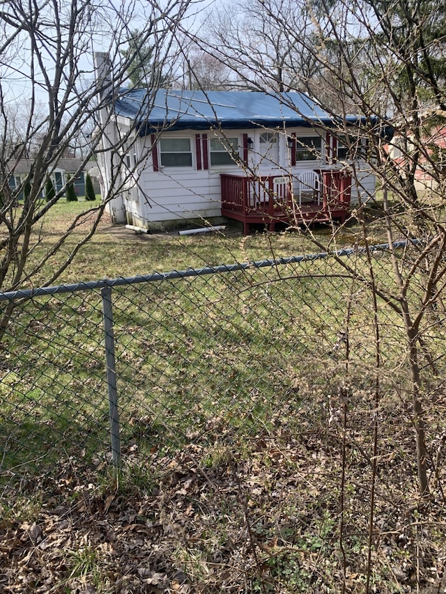 view of yard with a deck