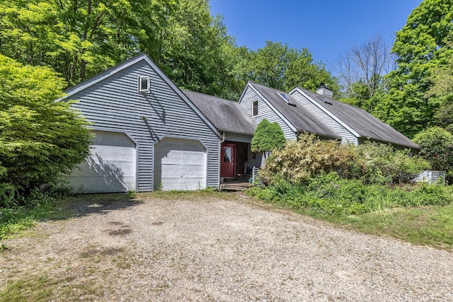 view of front of home with a garage