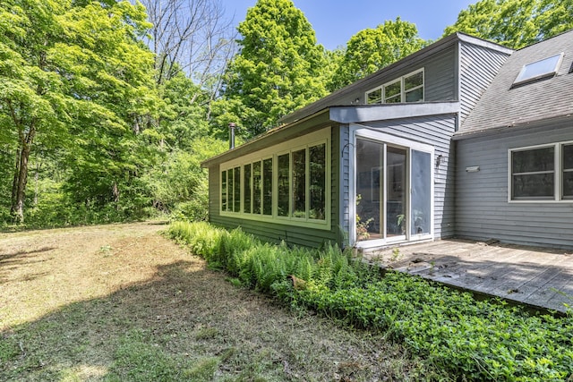 exterior space featuring a deck