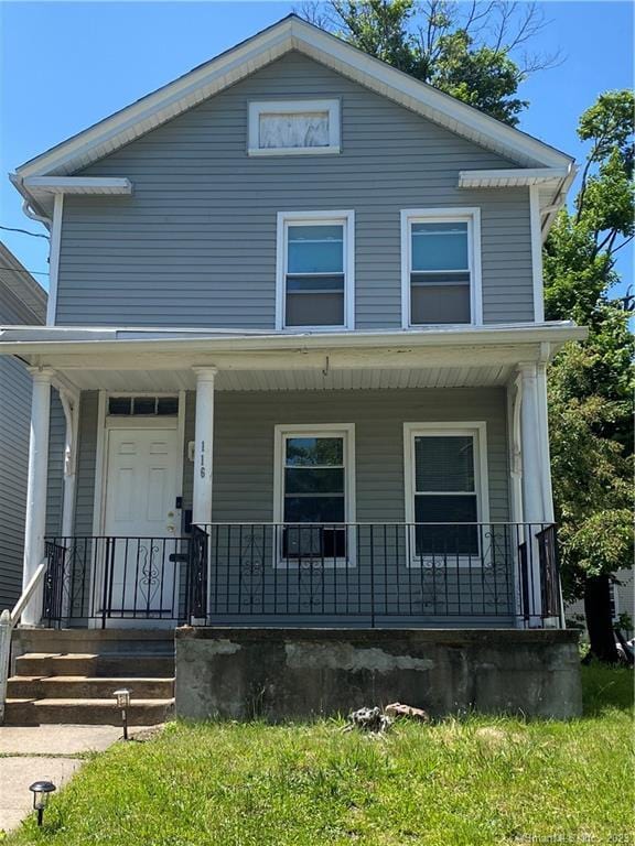 view of front of property with covered porch