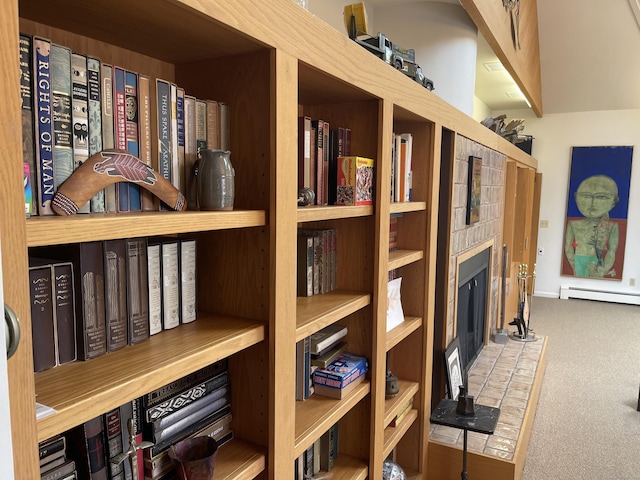 storage featuring baseboard heating