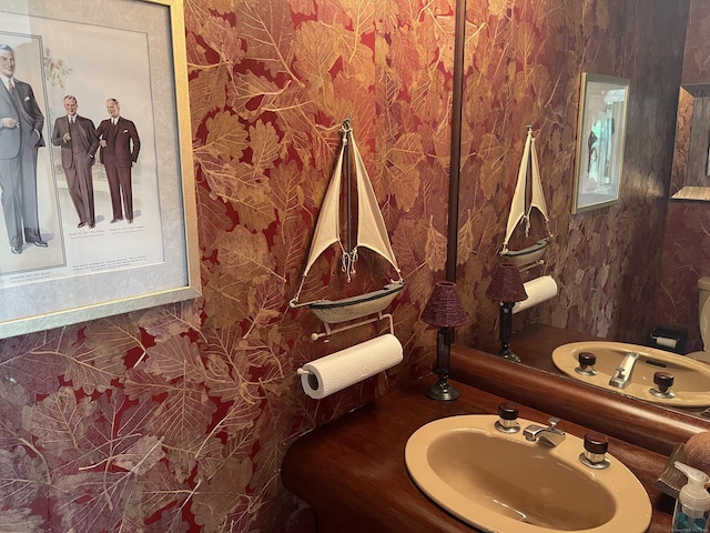 bathroom with toilet and a sink