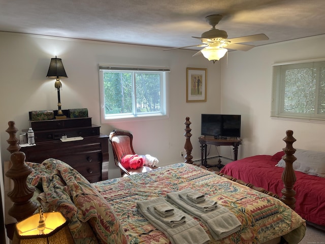 bedroom featuring ceiling fan