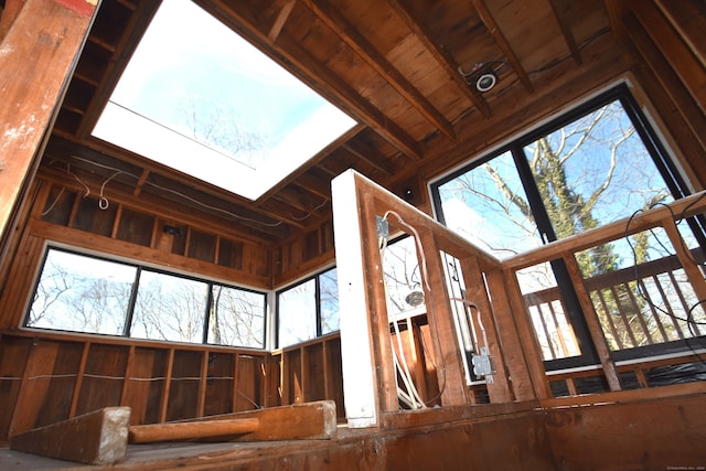 interior space featuring a skylight