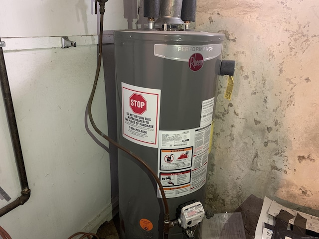 utilities featuring gas water heater