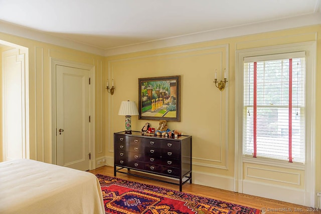 bedroom with wood-type flooring