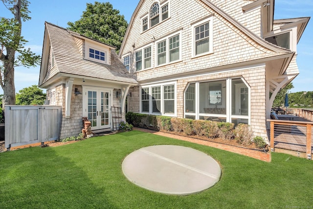 46 Compo Mill Cv, Westport, CT 06880 - back of property with french doors