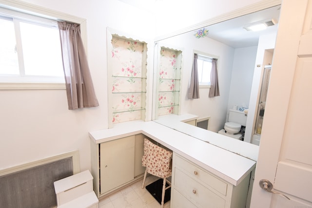 bathroom with vanity and toilet