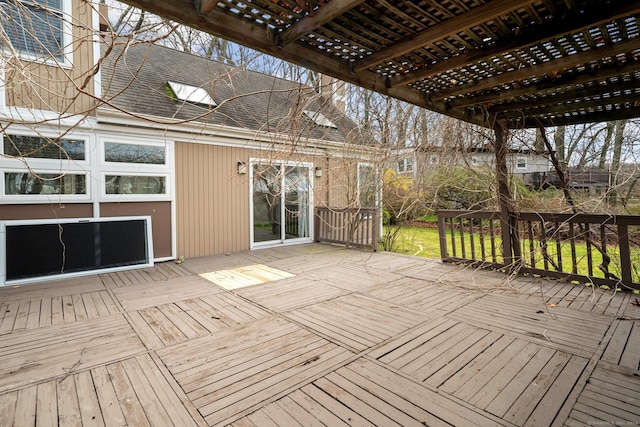 wooden deck with a pergola