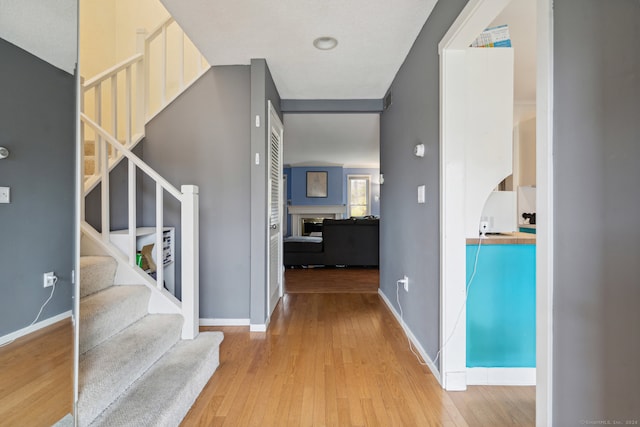 hall featuring light hardwood / wood-style floors