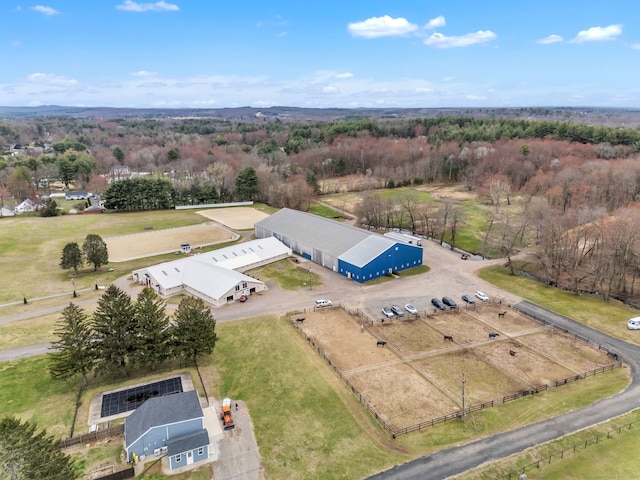 drone / aerial view with a rural view