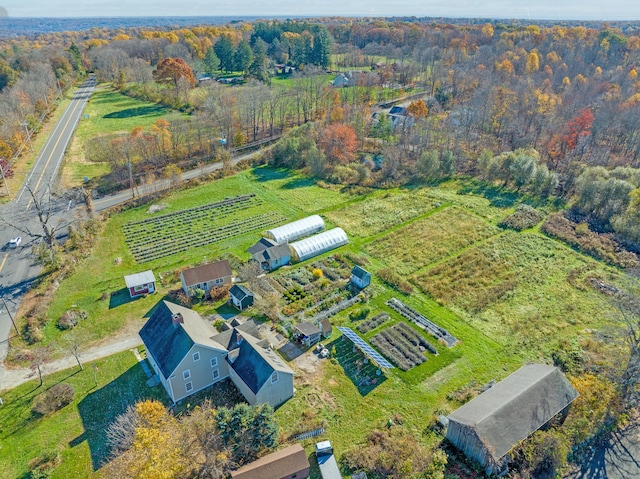 drone / aerial view with a rural view