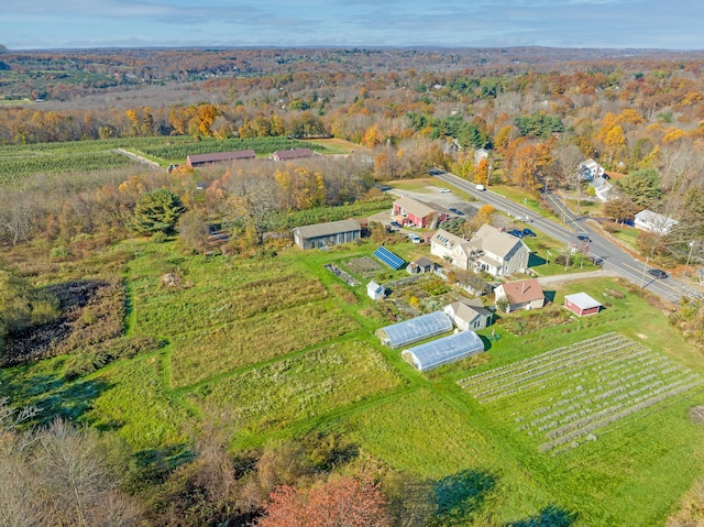 aerial view with a rural view