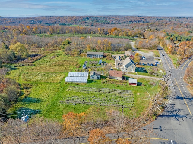 aerial view featuring a rural view