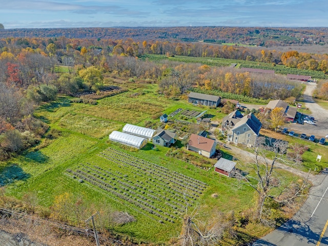 bird's eye view with a rural view